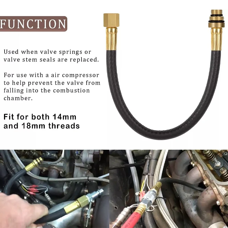 Number 19700 Valve Holder Heavy-Duty 12" Flexible Hose Fit for both 14mm and 18mm threads