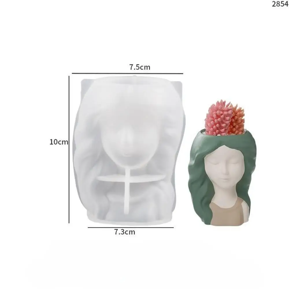 3D Beauty Flower Girls Pot Silicone Mold DIY Homemade Portrait Succulent Flower Vase Plaster Gypsum Epoxy Resin Mould Home Decor