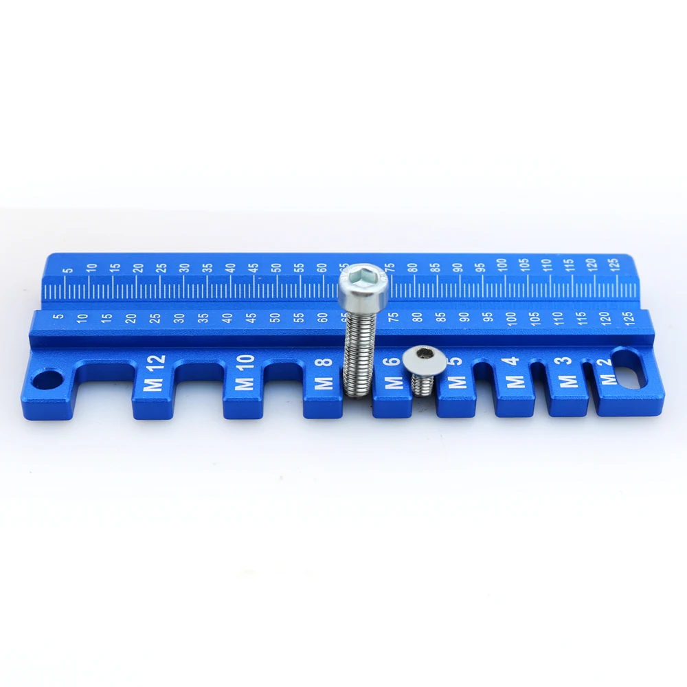 All aluminum alloy portable tool simple screw drill length measuring tool screw diameter measuring woodworking tool screw gauge carpentry gauge woodworking gauge