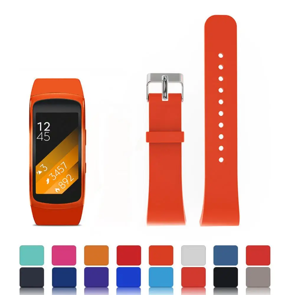 Soft Silicone Watch Strap Band Replacement Wristband Straps for Gear Fit2 R360/Pro R365
