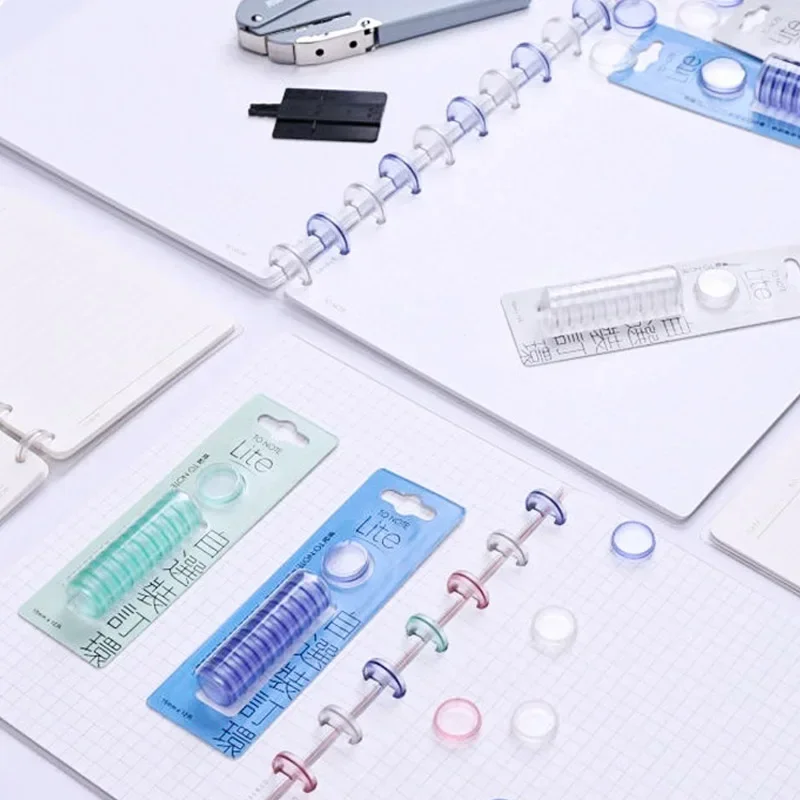 Plastic Binding Rings Metal Binder Ring Book Binding Supplies Notebook Accessories Mushroom Hole Binding Buckle 15/20mm Love Heart Discbound Discs Ring Suitable for Loose Leaf Notepad Planner Diary Book Business