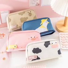 

Double Sided Pen Bag Pencil Case Special Macaron Color Dual Canvas Pocket Storage Bag Pouch Stationery School Travel