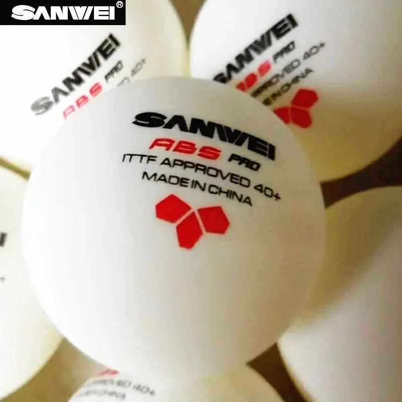 Table Tennis Balls SANWEI ABS PRO 3 Star Table Tennis Balls 6/12 Balls ITTF Approved 40+ New Material Plastic Ping Pong Ball White Competiton Level