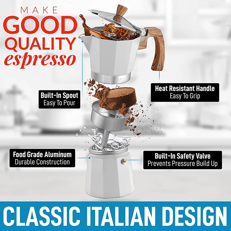 Classic Coffee Pot,Brewed Cafeteras Stovetop Espresso Italian American Style  Coffee Maker,1~12 Cups(50~600 ML) , Aluminium Pot - AliExpress