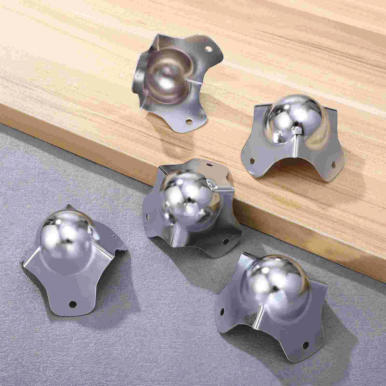 Furniture Corner Protector Furniture Hardware Angled Furniture Hardware 8 Pcs Metal Spherical Shockproof Corner Protectors Sturdy Iron Ball Edge Guards Flight Box Hardware Kit Metal Corner Protector