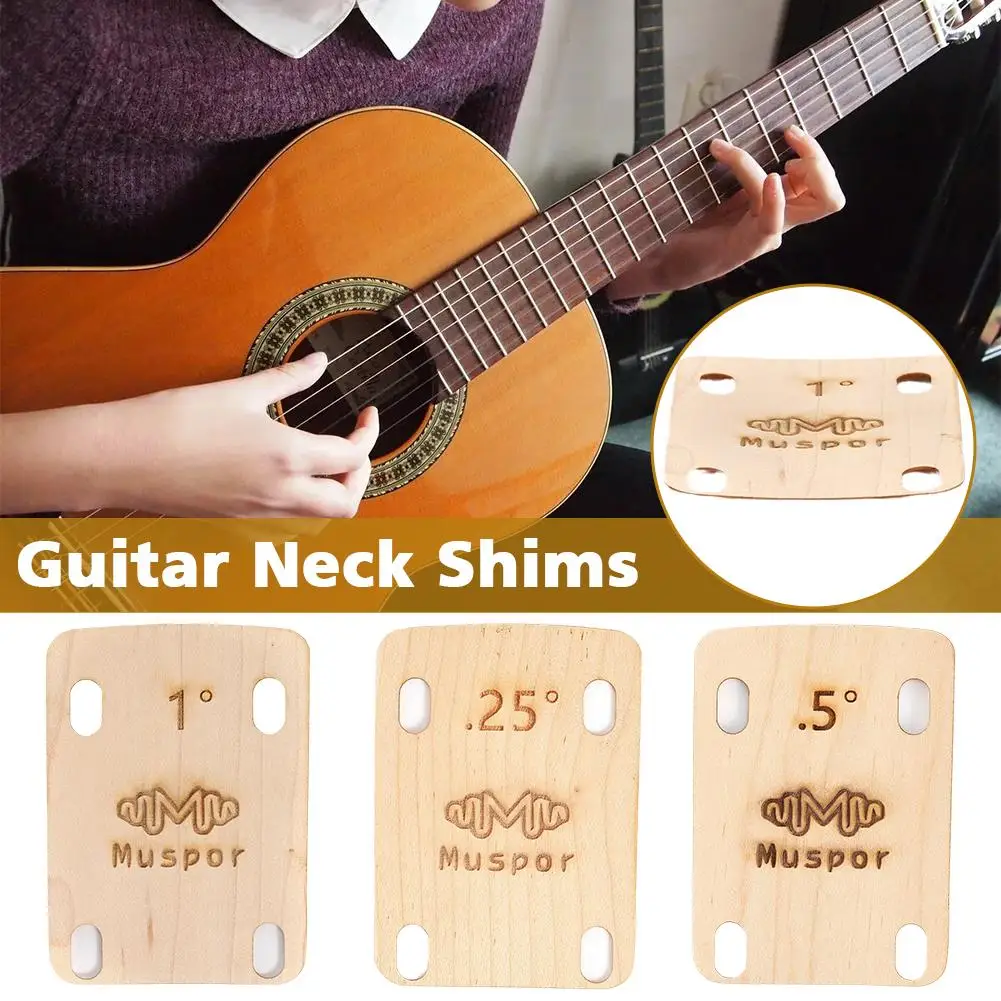 

Guitar Neck Shims 3 Pcs Electric Guitar Reinforcement Plates 0.25 0.5 1 Degree Thickness Brass Shims For Guitar Bass Neck R X3y9