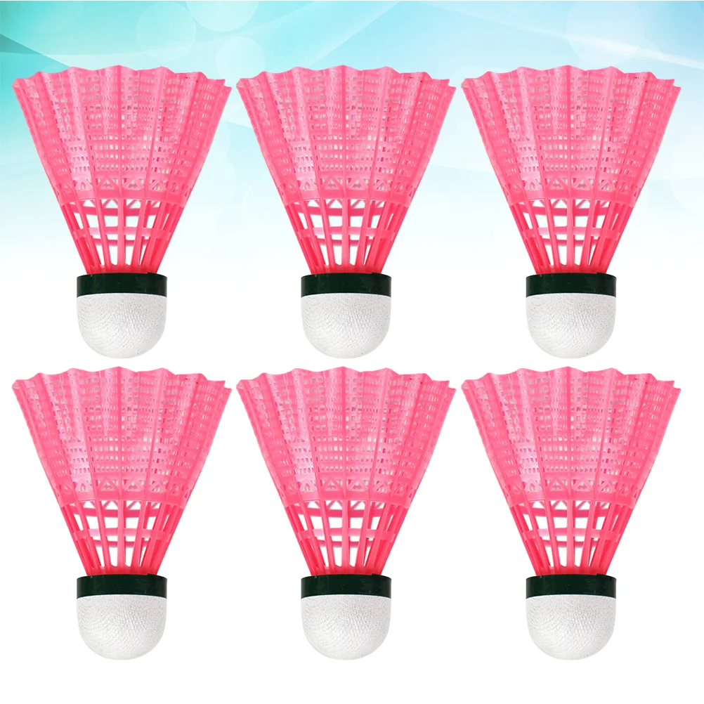 

6 Pcs Badminton Shuttlecocks Durable Nylon Ball for School Outdoor Playing Child