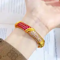 Bracelet Exquis pour Femme en Or 24K AU999, Boucle Porte-Bonheur Kaléidoscope Sertie de Diamants, Détails Raffinés 3