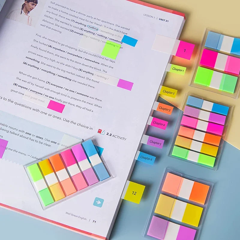 100-180sheets Transparent Sticky Notes Page Markers Book Tabs Index Sticky Notes Bookmarks Memo Pad Notepad Stickers Stationery - 4