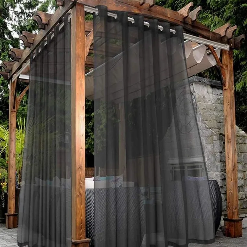 1pc Modern Outdoor Waterproof Sheer Curtain，romantic Window Screens Suitable for
