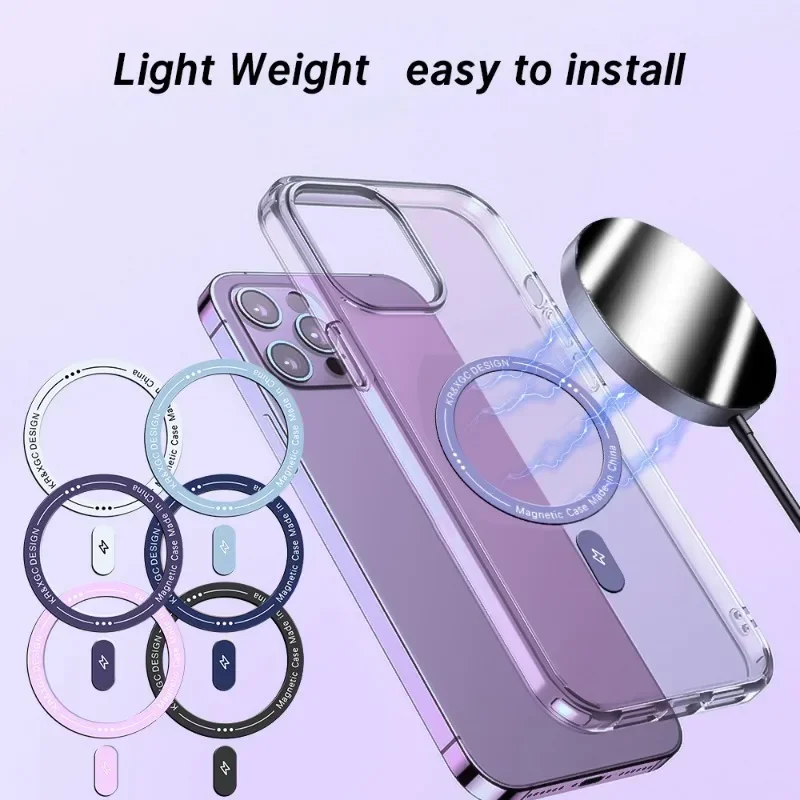 1/6PCS for Magsafe Magnetic Plate Ring Universal Metal Sticker Support Wireless Charger Metal Plate Sheet for Magnet Car Holder