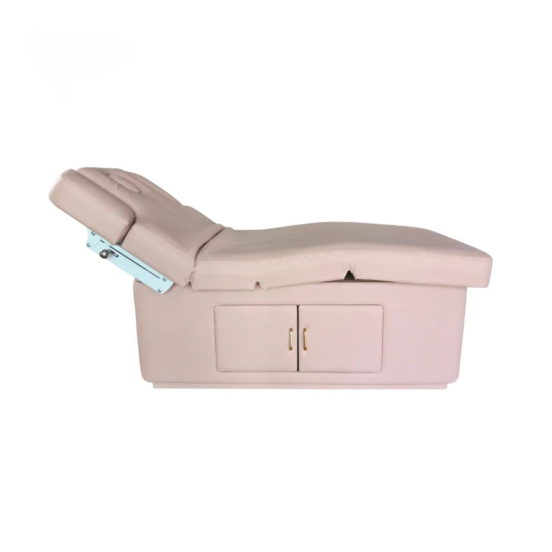 2 Motors Pink Electric Spa Bed Skin Body Care Massage Table Facial Beauty Bed eu mt518 massage table spa bed rotating electric facial synthetic leather treatment bed 4 motors beau ty