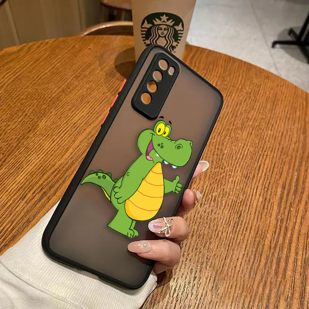 thumbnail image 1 of Funda mate para Huawei NOVA Y70 10 9 8SE 8 7SE 7I 7 6 5I 5 4 3I 4G 5G PC Funda Coque Capa Shell lindo dibujos animados cocodrilo, 1 of 5