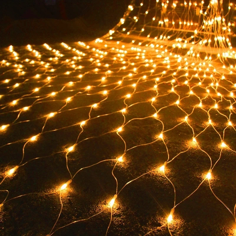 Christmas Led Fishing Net Lamps Star Lighting Strings Light Waterproof  Outdoor Christmas Lights Decor Bushes Garden Party Xmas