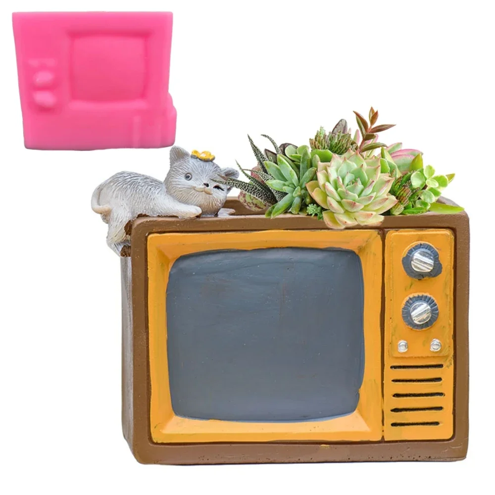 

Силиконовая форма для эпоксидной смолы, 3D форма TV, коробка для хранения, бетонный цемент, цветочный горшок, гипсовая силиконовая форма
