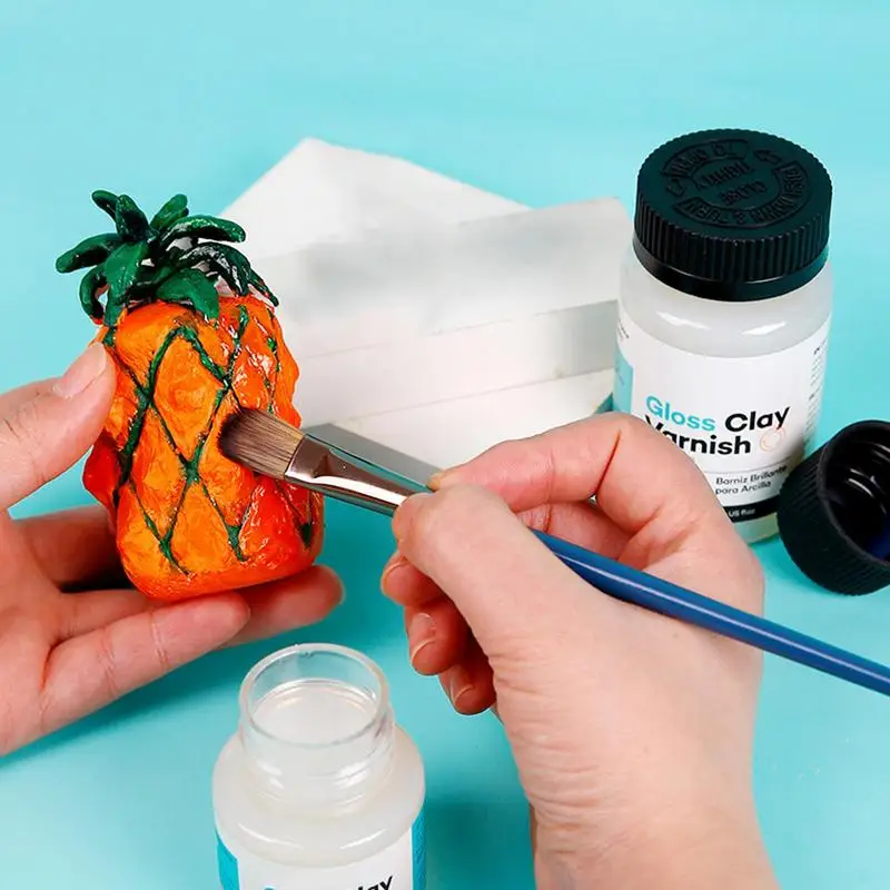 1pc 120ML Gloss Varnish For Air Dry Clay Glaze Clay Gloss Clay Varnish High Gloss Varnish Long-Lasting Multiusing Glossy