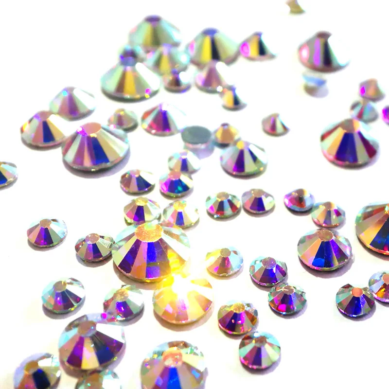 nail art rhinestones 2880PCS SS3-SS20 Multi-colors Mix Size Nail Art Rhinestones Flatback Non Hotfix Crystal Diamonds for 3D Nails Decorations