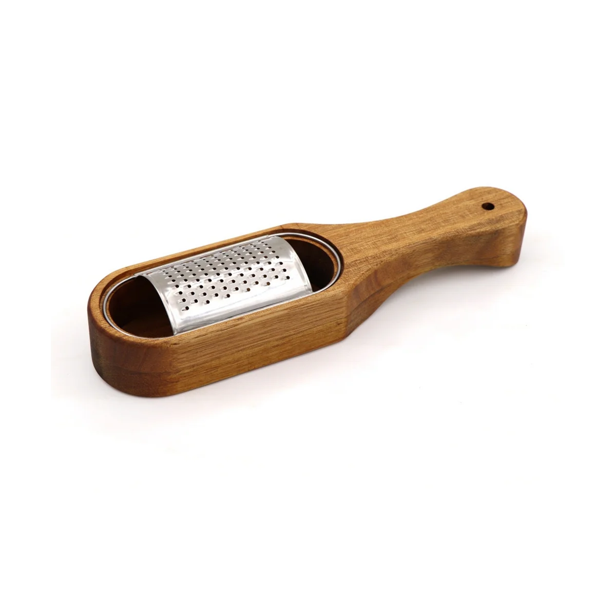 

Wooden Cheese Grater with Handle,Rustic Brown Cheese Shredder with Storage Space, for Cheese Lemon Chocolate