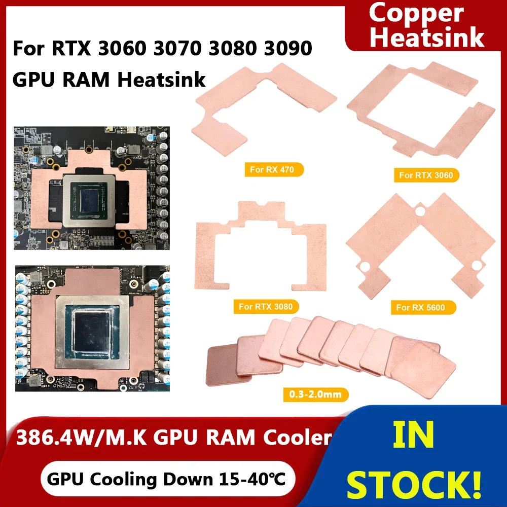 GPURAMCopperHeatsink3864WMKGPUThermalPadGraphicsCardMemory