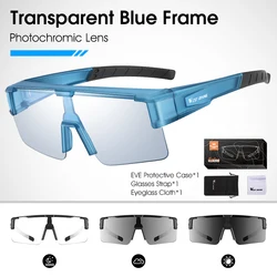 WEST BIKING Photochromic UV 400 Polarized Cycling & Fishing Goggles - Stylish Sport Eyewear (Blue x Photochromic)