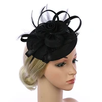 Women Fascinator Hat with Headband and Clip，Ascot Mesh Flower Feather Headwear Kentucky Derby Headpiece for Women Girls 3