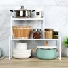 Kitchen Cabinet Storage Shelf Stackable Plate Rack Organizer Divider Single Double Layer Pot 4