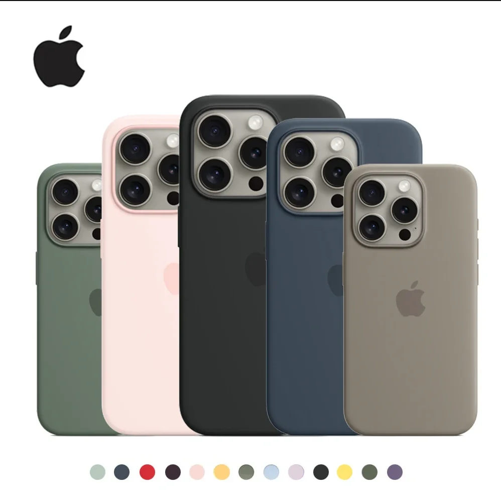 iPhone 15 14 13 Pro Max 케이스 용 기존 Apple Magsafe 액체 실리콘 마그네틱 케이스 무선 충전 전체 보호 ..