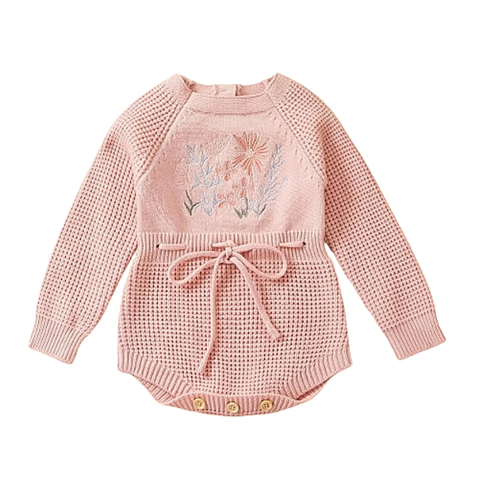 Girls Sweater One-piece Crawling Suit Children's Crawling Suit Baby Clothes Romper Autum knitted sweaters Overalls Side Opening