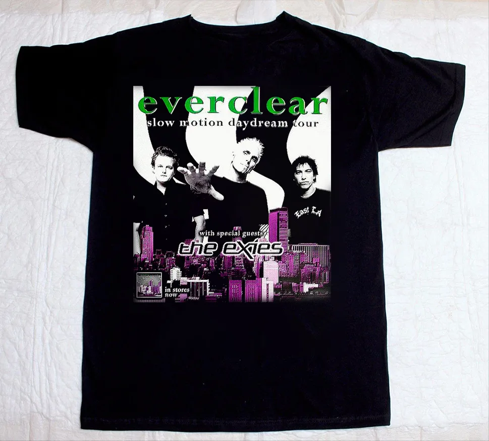 Everclear - Slow Motion Daydream Tour T-Shirt Unisex Nera Tutte Le Taglie S-2345Xl Maniche Lunghe O Corte