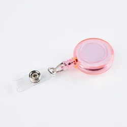 Sleek Aluminium Alloy ID Card Holder (Plastic Clip  Pink)