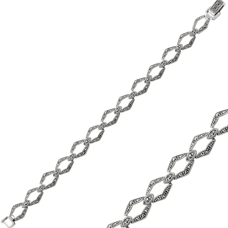 

Silver 925 Sterling Marcasite Sterling Bracelet