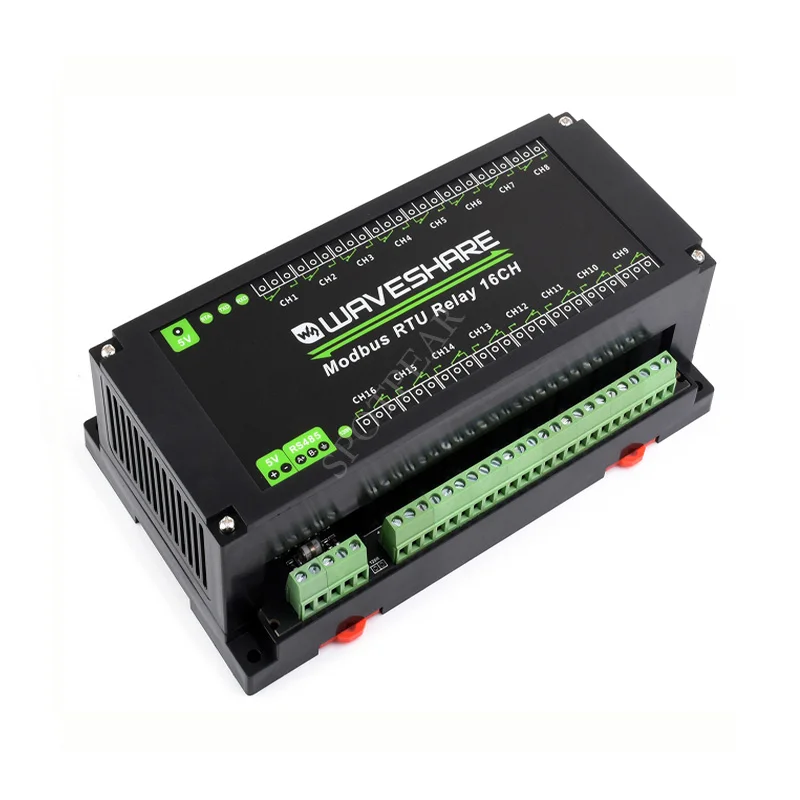 

Modbus RTU 16-Ch Relay Module With Multiple Isolation Protection Circuits Industrial-Grade Rail-Mount Case RS485 Interface