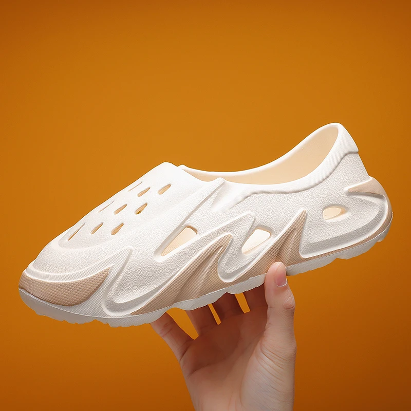 Summer Mens Casual Shoes Hollow Hole Shoes Platform Sandals Sports Slippers