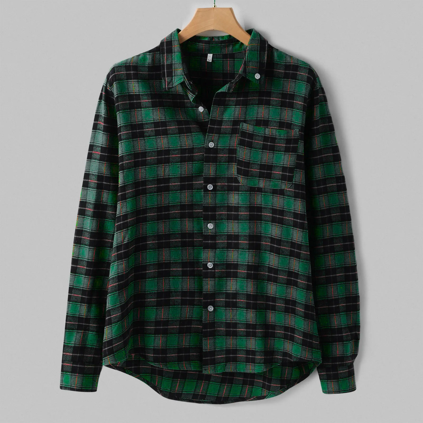 

Men Fashion Casual Fashionable Thin Stripe Slim Lightweight Breathable Long Sleeve Button Down Plaid Lapel Formal Shirt