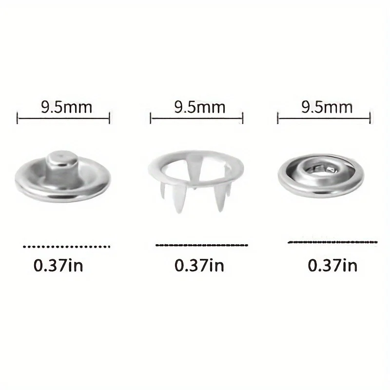 1set Snap Button Kit with Hand Pressure Pliers and 50 Snap Buttons and 1 Clear Box, Metal Snap Buttons for Sewing DIY Crafts