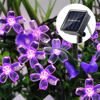 1pc 5/7/12/22M Solar String Sakura Lights 20/50/100/200LEDS Outdoor Waterproof Festival Garden Decorative Lights 3