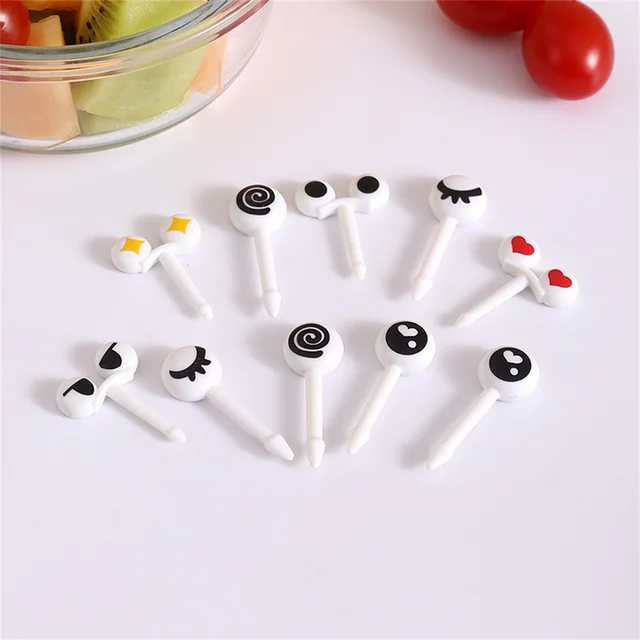 6/10 Pcs Animal Fruit Fork Food Mini Rajzfilm Gyerekek Sütemény Gyümölcs Fogpiszkáló Bento Ebéd Desszert Kiegészítők Party Dekoráció - Image 6