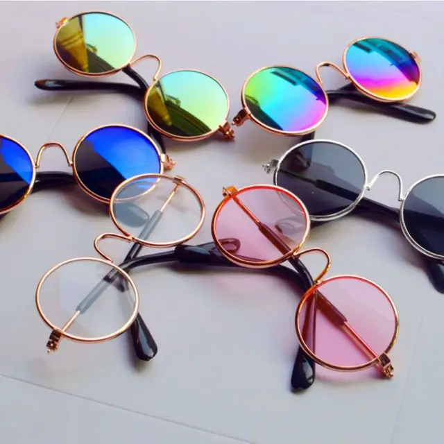 Mini Toys Real Looking Doll Baby Cool Glasses Pet Sunglasses Suits for Kids Party Favor Christmas Birthday Gift Toy Photo Props 2
