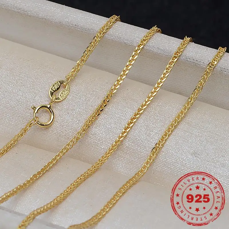 Einzelstück Collana Singapore In Argento 925 Placcato Oro 18K - Catena Minimalista Donna