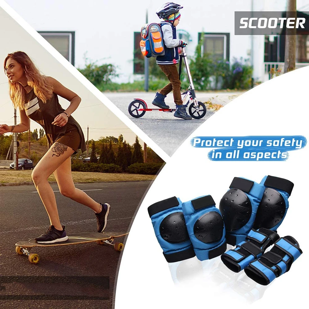 Ultimate Protective Gear Set: 6-Piece Knee, Elbow, and Wrist Pads for Skateboarding, Roller Skating, and Cycling
