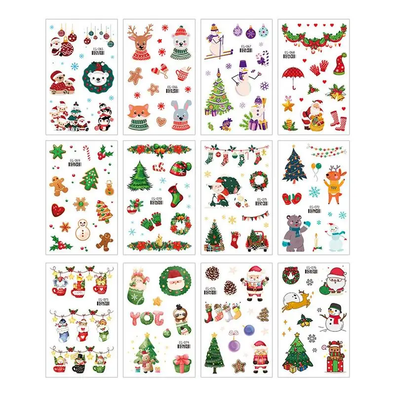 

Rub On Transfer Stickers Cartoon Unique Colorful Cute Transfer Decal 12 Sheets Elegant Funny Christmas Decor Water Decals For