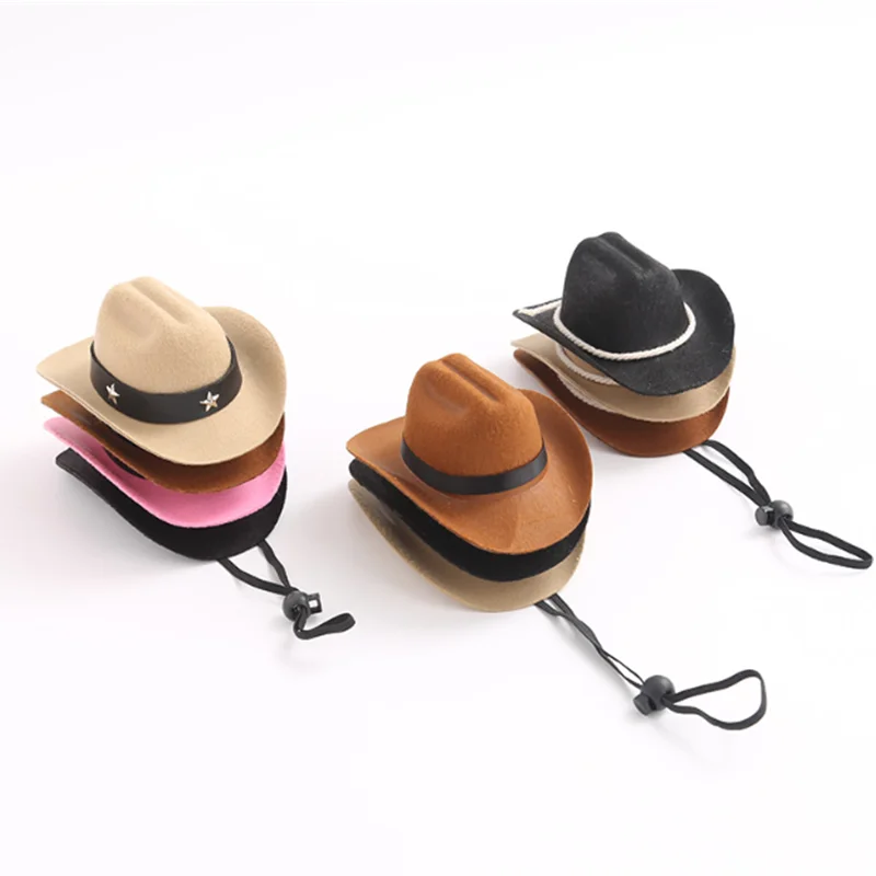 Pet Dog Hat Cowboy Hat Pet Supplies Adjustable Costume Top Hat Headwear Cat Hat Caps Sun Hats for Small Medium Dog 5