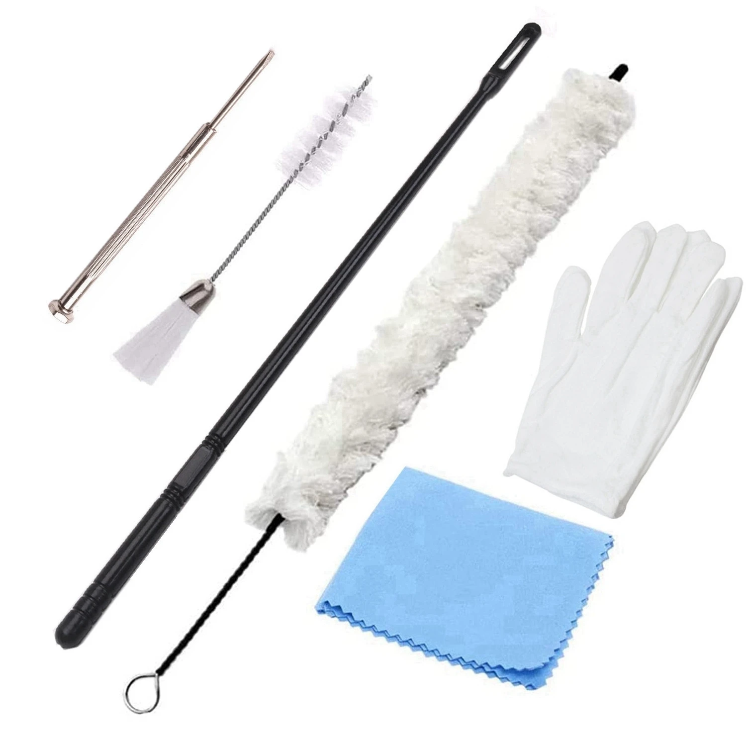 Saxophone accessories clarinet accessories saxophone cleaning tools saxophone cleaning cloth 7Pcs Multifunctional Flute Saxophone Clarinet Flute Cleaning Kit with Cleaning Brush /Rod /Screwdriver /Gloves /Cloth