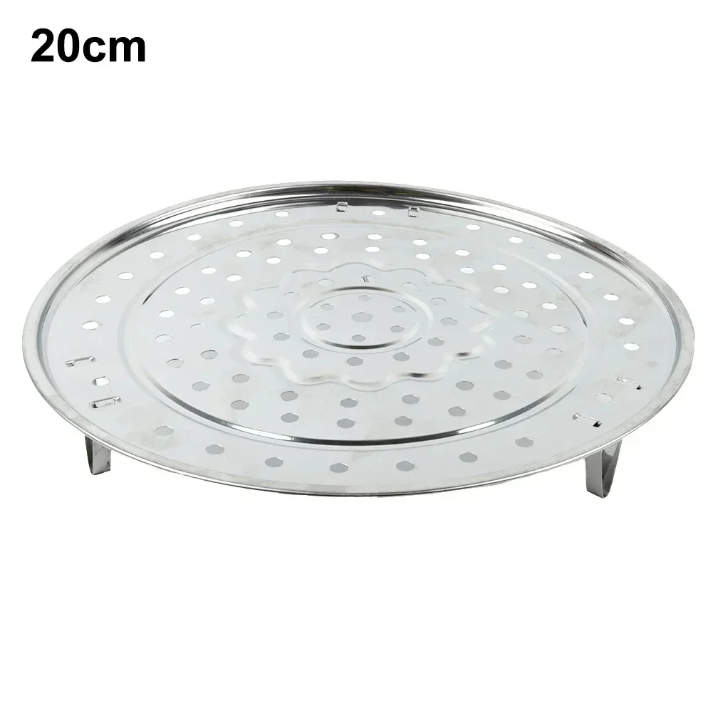 Steamer Rack 1pcs 18-30cm 3 Stands Plate Steam Cooking Rack Round Type Stainless Steel