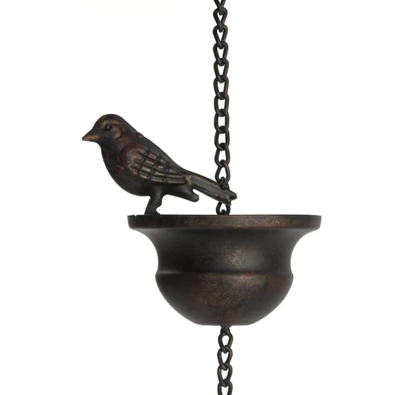2.4 Meter Rain Chain Black-Bird Rain Chain Water Drain Gutter for Garden Park Home Roof Downspout Decoration with Hanger stainless steel chains,rain chain adapter
