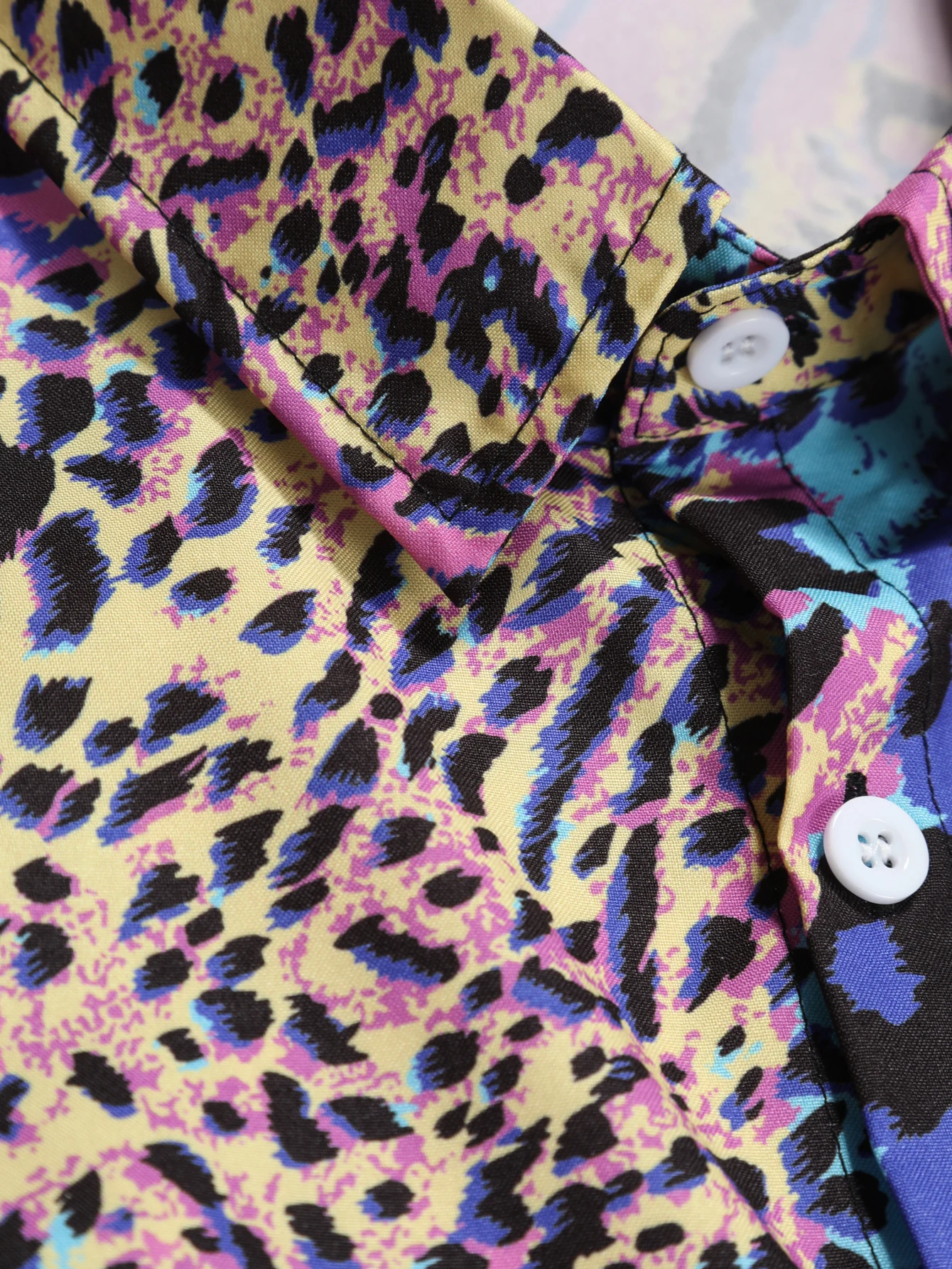 Mens Colorido Leopard Impresso Praia Tropical Camisa