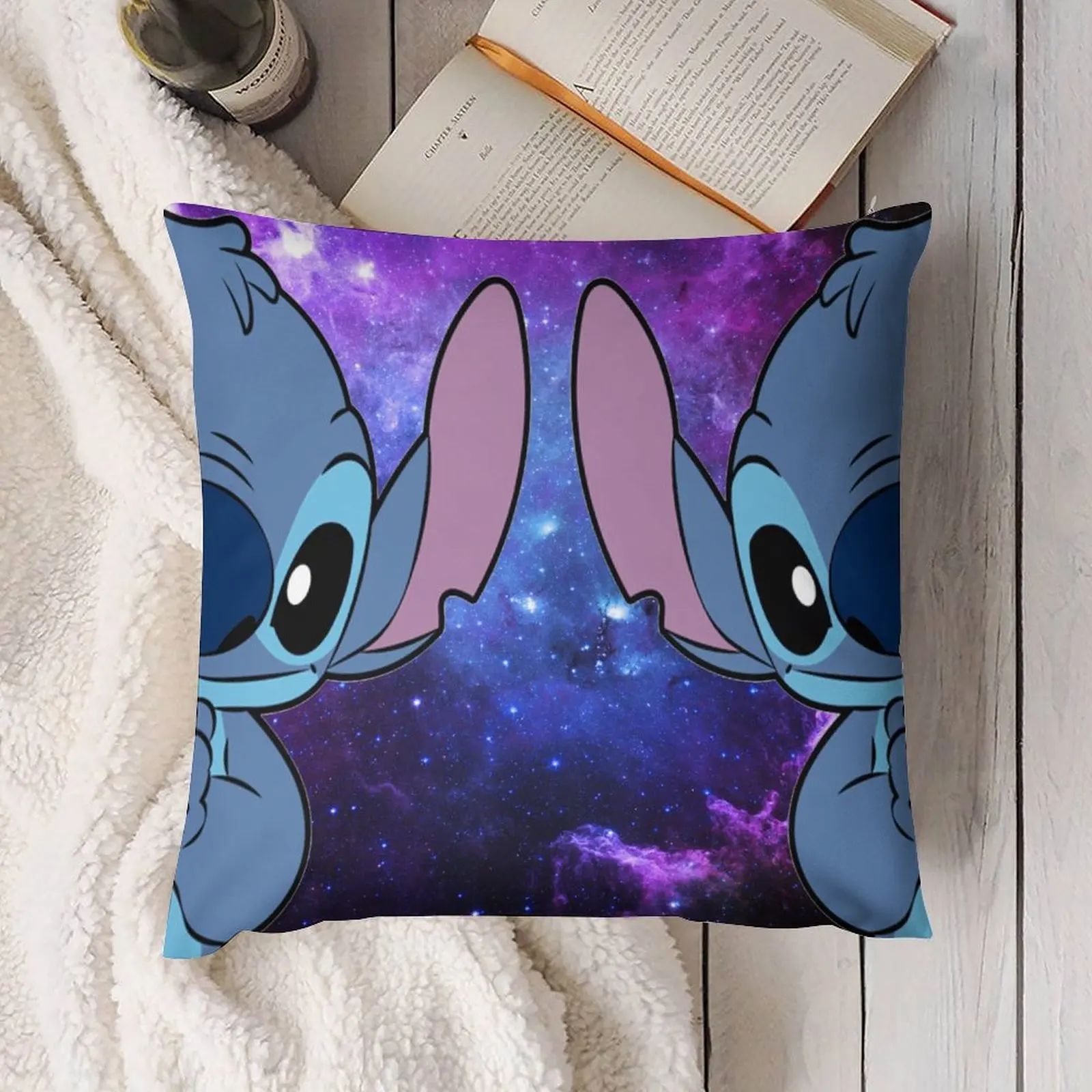 

Disney Anime Cartoon Stitch Pillowcase Pillowslip Cushion Plush Cartoon Anime Living Room Bedroom Decoration Kids Birthday Gift