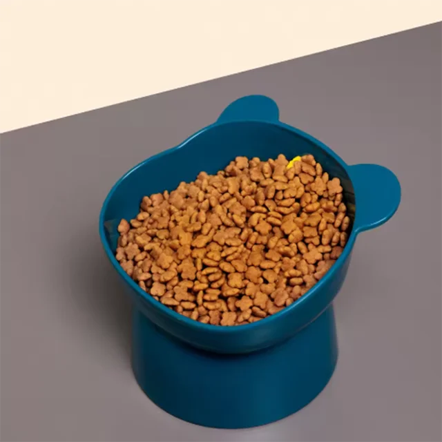 New Elevated Cat Bowls Stress Free Feeder and Waterer with Base Anti-Vomiting Tilted Raised Nonslip Pet Bowls 3