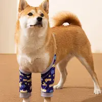Cartoon Pet Recovery Sleeve Football/Star Pattern Soft Dog Elbow Brace Adjustable Elastic Strap Dog Front Legs Sleeve 1