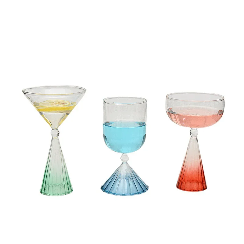 Colorful Cocktail Glass Bordeaux mug Borosilicate Glass Heat-resista Burgundy Wine cup Barware Table Decor